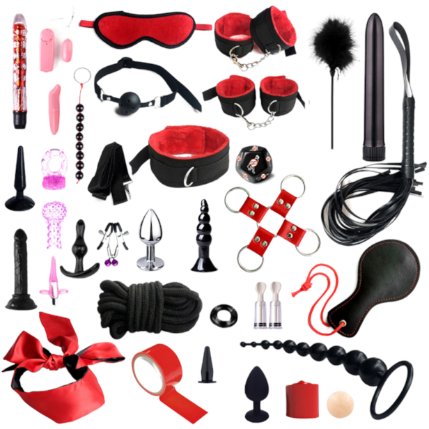 GDD zestaw bdsm 35 elementów bicz pejcz krępowanie korek analny masażer wibrator sex gadżet dla par seks zabawki do zabaw bondage bdsm 1.png