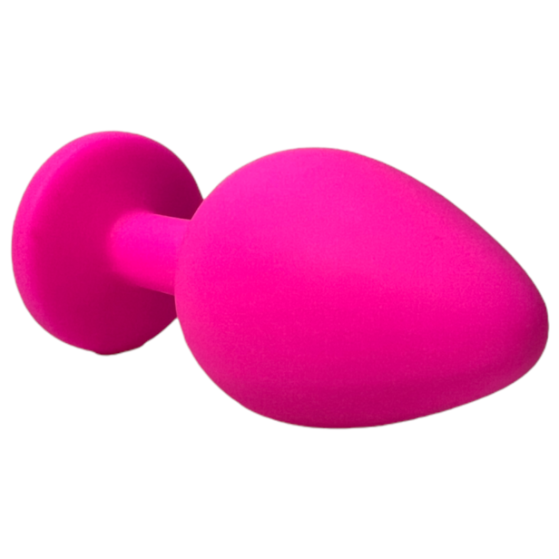 GDD Silikonowy korek analny z eleganckim kryształem sex gadżet Różowy r. M śr. 3,5 cm dł. 8 cm anal butt plug ass zatyczka do anusa 3.png