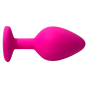 GDD Silikonowy korek analny z eleganckim kryształem sex gadżet Różowy r. M śr. 3,5 cm dł. 8 cm anal butt plug ass zatyczka do anusa 5.png