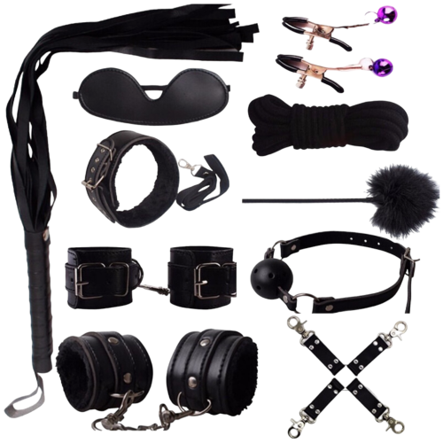 GDD Zestaw BDSM 10 el. sex gadżet dla początkujących kajdanki bicz knebel piórko opaska seks zabawki dla par 3.png